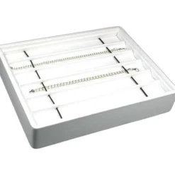 Bracelet Watch Display Tray White Leather Showcase Unit