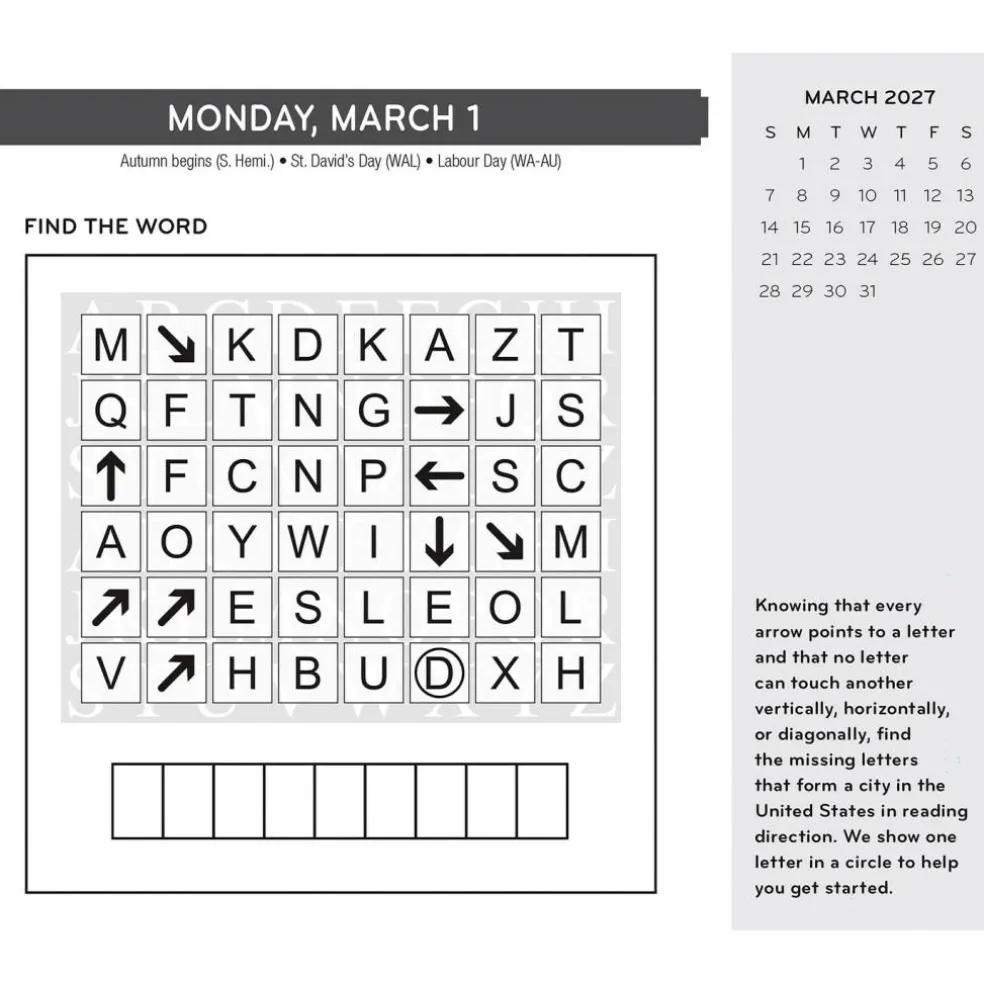 Brain Games | 2027 6 x 5 Inch Daily Desktop Box Calendar | New Page Every Day