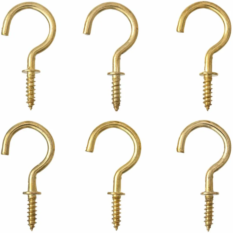 7/8" Brass Cup Hook, 6ct. by Studio Décor®