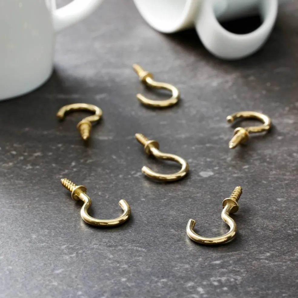 7/8" Brass Cup Hook, 6ct. by Studio Décor®