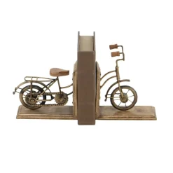9" Brass & Wood Vintage Bicycle Bookends