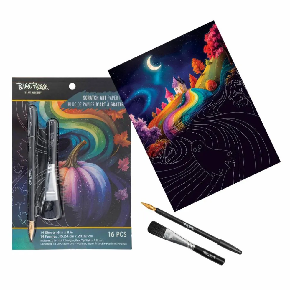 Brea Reese® 6" x 8" Autumn Colors Scratch Art Paper Pad