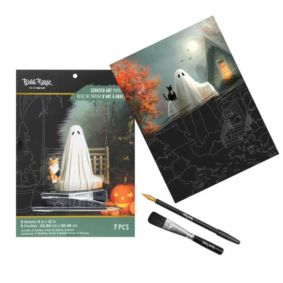Brea Reese® 9" x 12" Ghosts & Pets Scratch Art Paper Pad