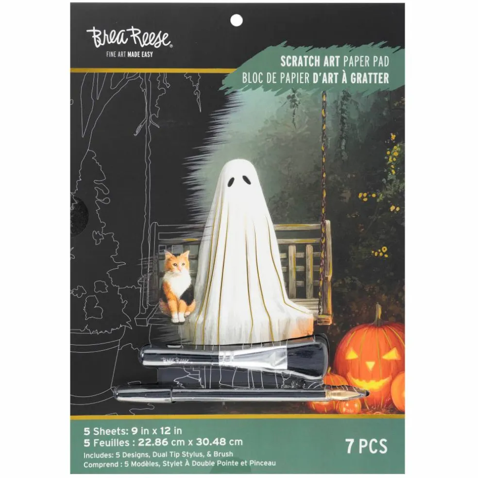 Brea Reese® 9" x 12" Ghosts & Pets Scratch Art Paper Pad