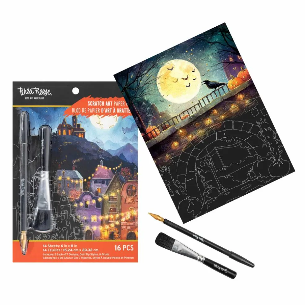 Brea Reese® 6" x 8" House on a Hill Scratch Art Paper Pad