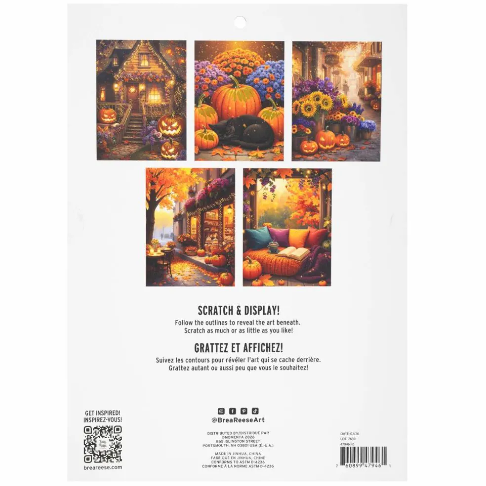 Brea Reese® 9" x 12" Smalltown Halloween Scratch Art Paper Pad