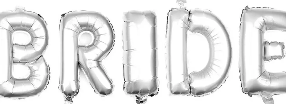 Bride Letter Balloons Bachelorette Party Decoration Bridal (35 inch Silver)