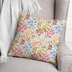 Bright Multi Floral 18" x 18" Throw Pillow