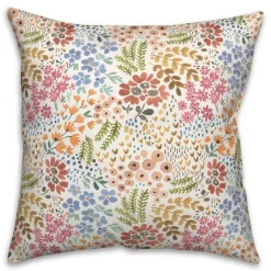 Bright Multi Floral 18" x 18" Throw Pillow