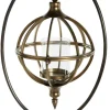 Bronze Iron Modern Candle Holder Lantern, 66" x 16" x 11"