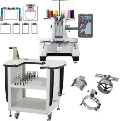 Brother Entrepreneur W PR680W 6 Needle Embroidery Machine 12x8 With PRNSTD2, PRCF5, and Durkee EZ Frames Combo Package