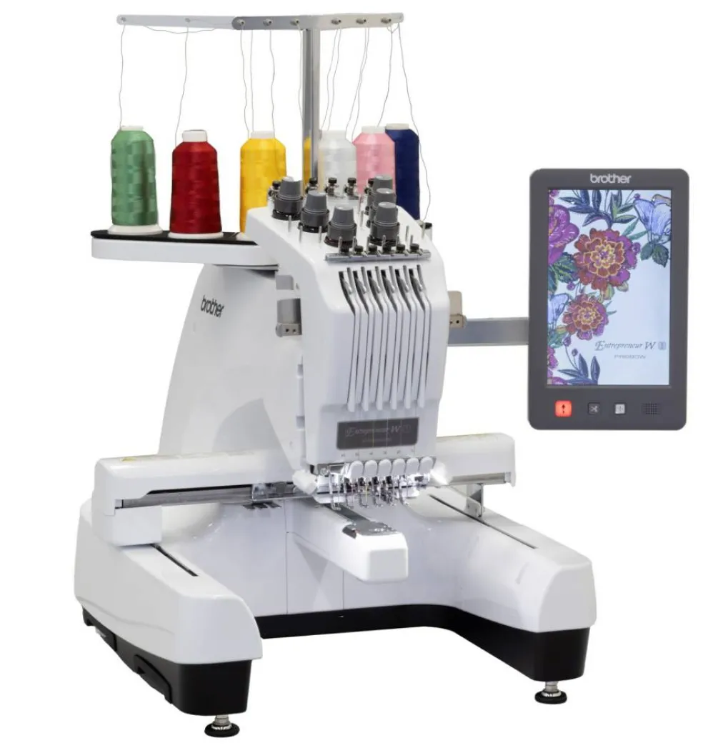 Brother Entrepreneur W PR680W 6 Needle Embroidery Machine 12x8 With PRNSTD2, PRCF5, and Durkee EZ Frames Combo Package