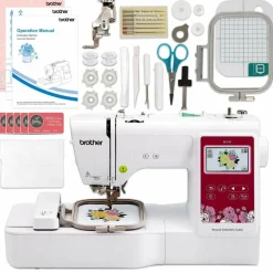 Brother PE545 Embroidery Machine with Magnetic Hoop Set & Thread