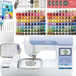 Brother PE900 5" x 7" Embroidery Machine with 160 Embroidery Spools Bundle