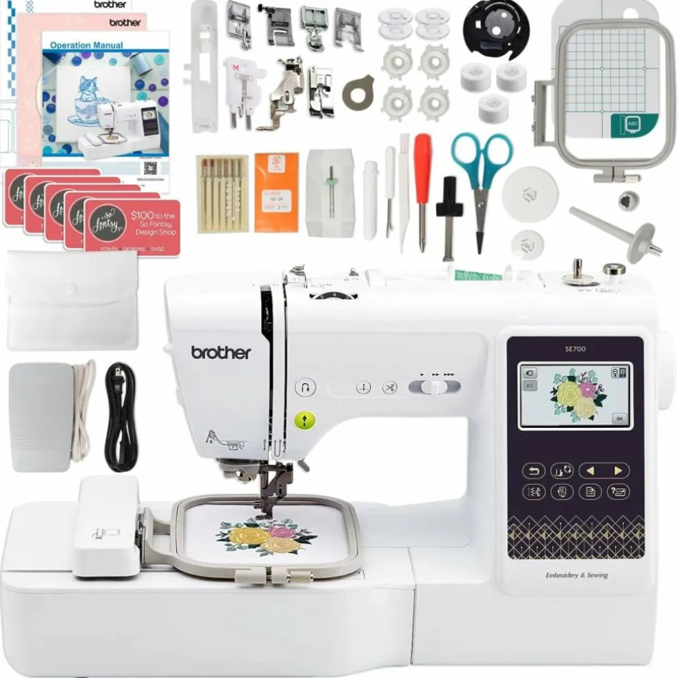 Brother SE700 Embroidery & Sewing Machine with Deluxe Hoop Bundle