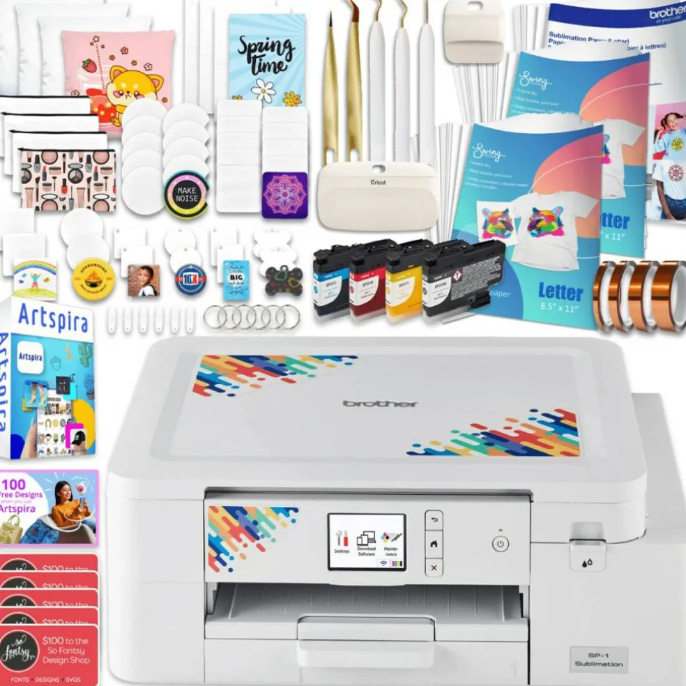 Brother SP-1 Sublimation Printer Deluxe Bundle with 310 Transfer Sheets