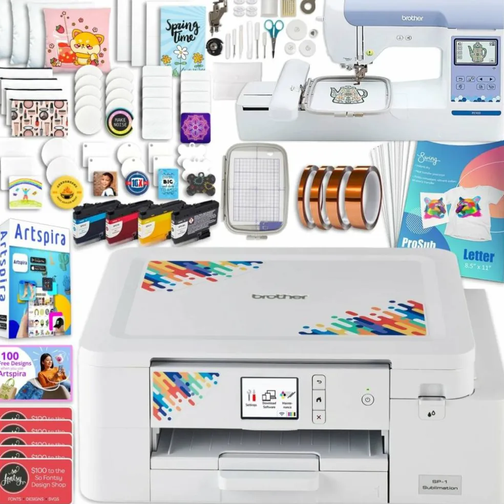 Brother SP-1 Sublimation Printer with PE900 Combo Embroidery Machine