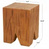 18" Brown Block Outdoor Accent Table