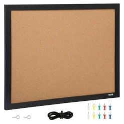 Brown Cork & Corrugated Paper Double-Sided Bulletin Board with MDF Frame