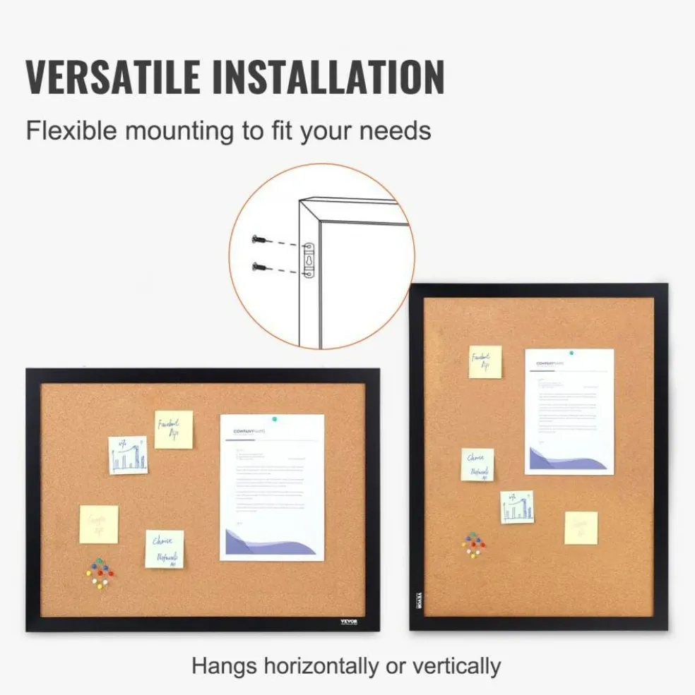 Brown Cork & Corrugated Paper Double-Sided Bulletin Board with MDF Frame