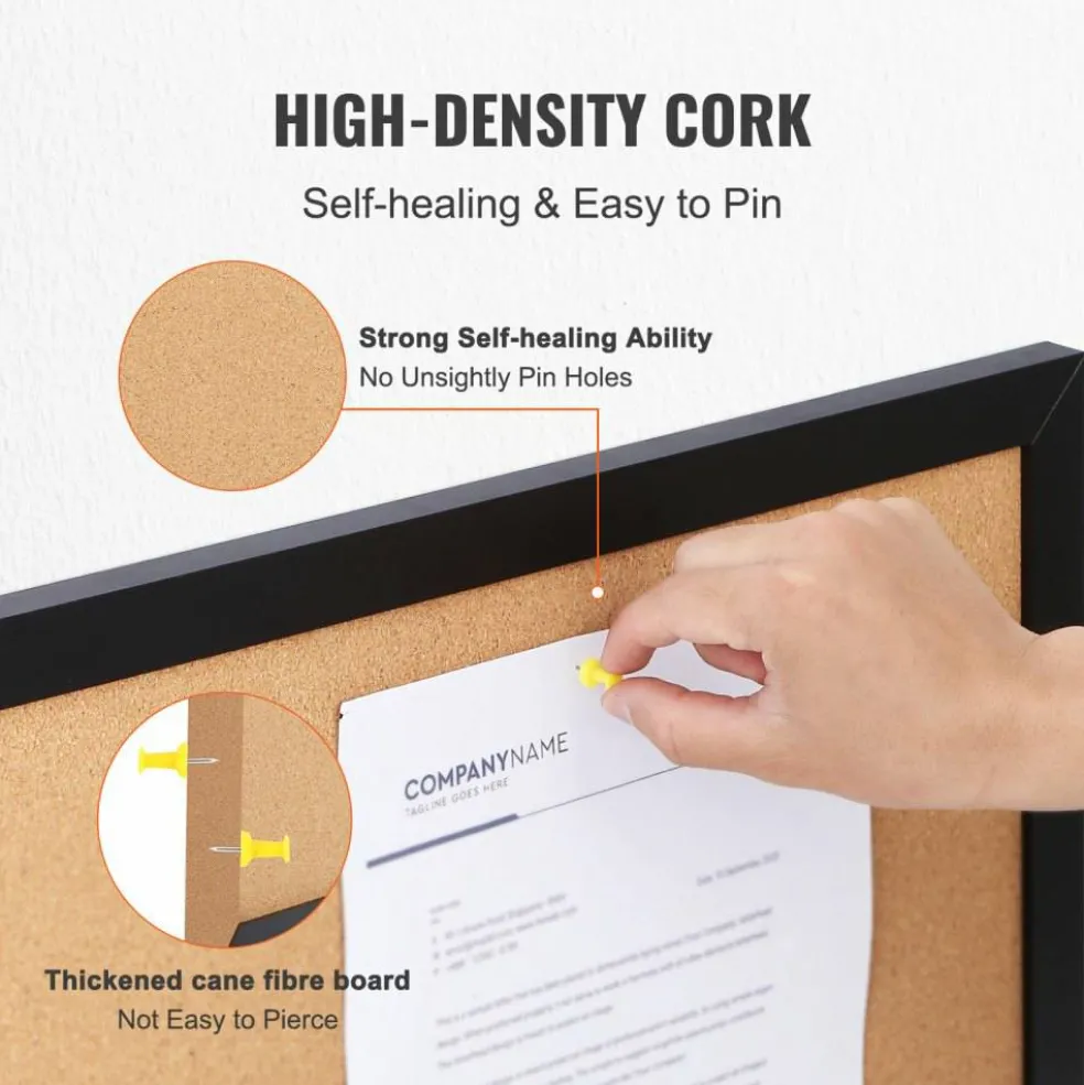 Brown Cork & Corrugated Paper Double-Sided Bulletin Board with MDF Frame