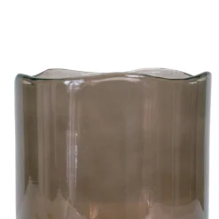 Brown Decorative Wavy Glass Vase