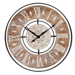 Brown Farmhouse Wood Wall Clock, 34