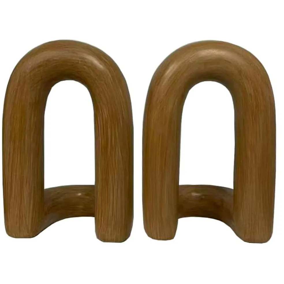 9.5" Brown Faux Wood Grain Bookends by Ashland®