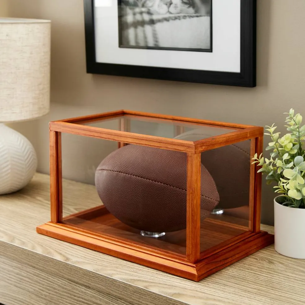 Brown Football Display Case With Mirror Back by Studio Décor®