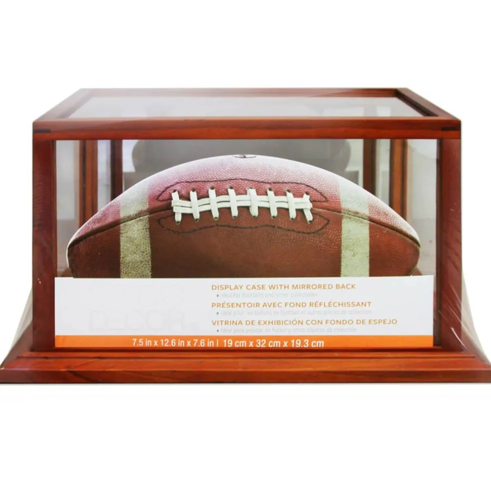 Brown Football Display Case With Mirror Back by Studio Décor®