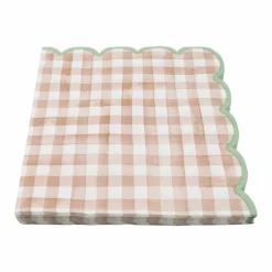 Brown Gingham Scalloped Lunch Napkins, 20ct. by Celebrate It™