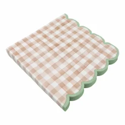 Brown Gingham Scalloped Lunch Napkins, 20ct. by Celebrate It™