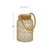 Brown Glass Coastal Lantern, 12" x 7" x 8"