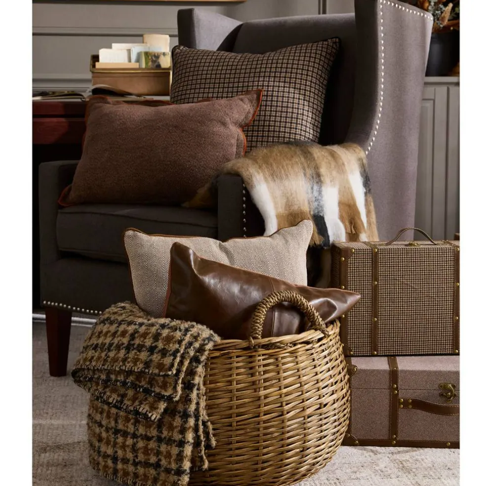 18" Brown Herringbone Pillow by Ashland®