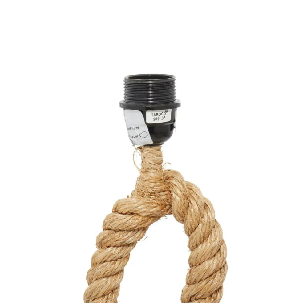 Brown Jute Rope and Iron Rustic Table Lamp, 29" x 15" x 15"