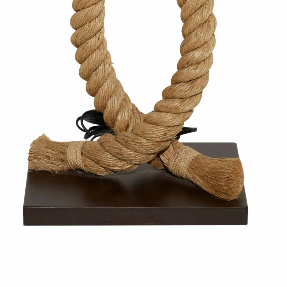 Brown Jute Rope and Iron Rustic Floor Lamp, 63" x 20" x 9"