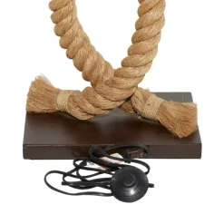 Brown Jute Rope and Iron Rustic Floor Lamp, 63