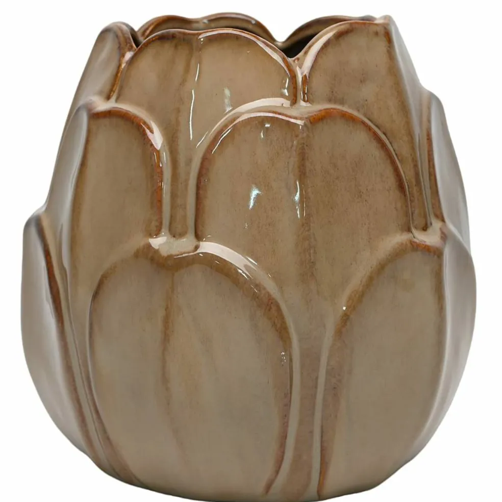 7" Brown Leaf Ceramic Pot by Ashland®