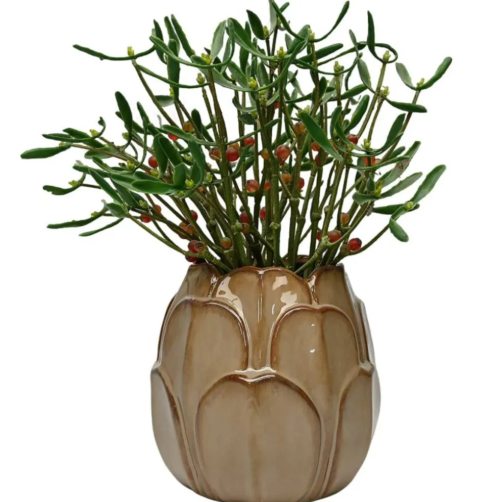 7" Brown Leaf Ceramic Pot by Ashland®