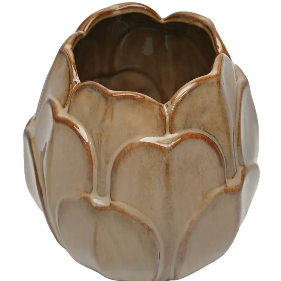 7" Brown Leaf Ceramic Pot by Ashland®