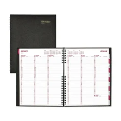 Brownline 12-Month (Jan to Dec) 2026 11 in. x 8.5 in. CoilPro Weekly Appointment Book in Columnar Format - Black Lizard-Look Cover