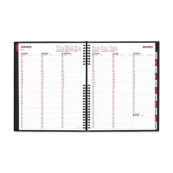 Brownline 12-Month (Jan to Dec) 2026 11 in. x 8.5 in. CoilPro Weekly Appointment Book in Columnar Format - Black Lizard-Look Cover