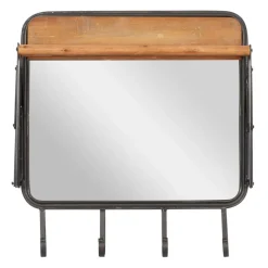 Brown Metal Industrial Wall Hook, 19" x 19" x 14"