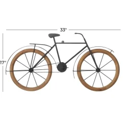 Brown Metal Traditional Bicycle Wall Décor