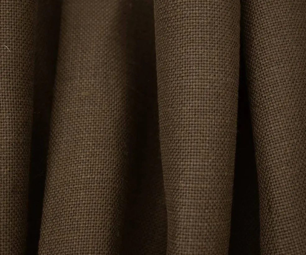 Brown Moygashel Solid Woven Irish Linen Home Decorating Fabric By the Yard