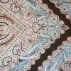 Brown-Orange-Multi Nylon Tile Baroque Printed Sheer Woven Fabric By the Yard