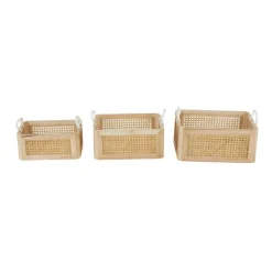 Brown Rattan Woven Storage Basket Set, 3ct.