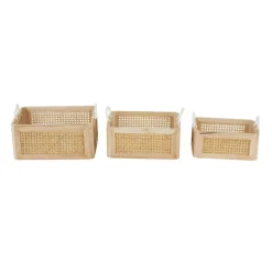 Brown Rattan Woven Storage Basket Set, 3ct.