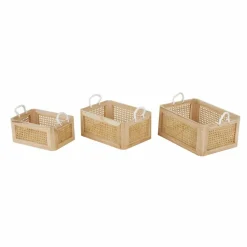 Brown Rattan Woven Storage Basket Set, 3ct.
