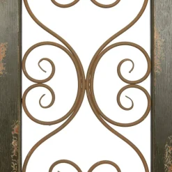 Brown Rustic Ornamental Metal Wall Decor, 48" x 15"